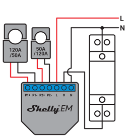 SHELLY - Pince ampèremétrique 50A pour Shelly EM